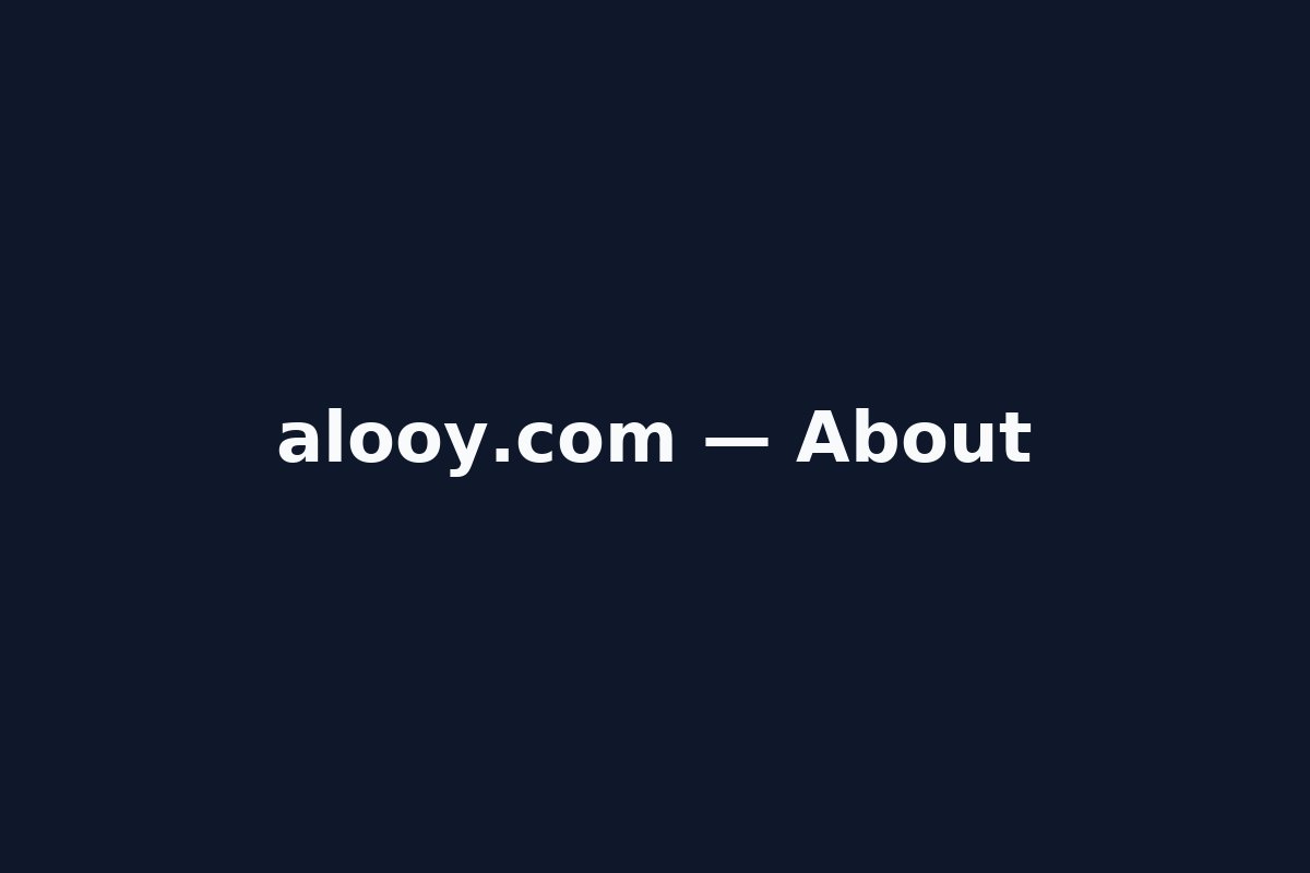 Clean wordmark concept for alooy.com on a white background